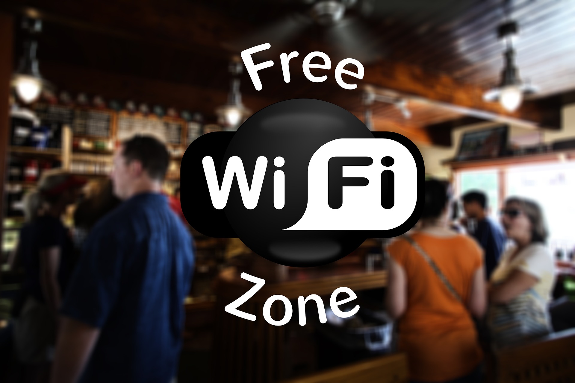 Free hotel wifi zone logo