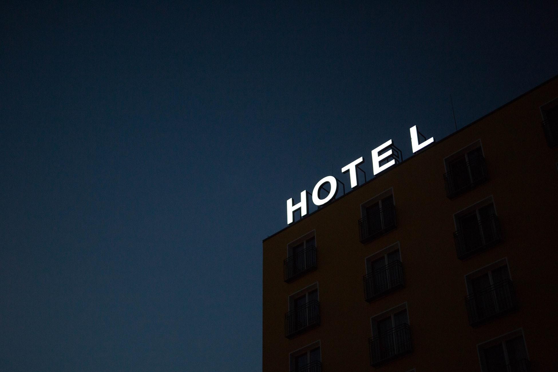 Hotel sign on a skyline